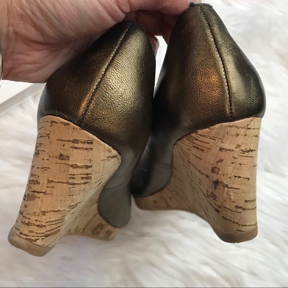 COLIN STUART Metallic Cork Wedge - Picture 3 of 5